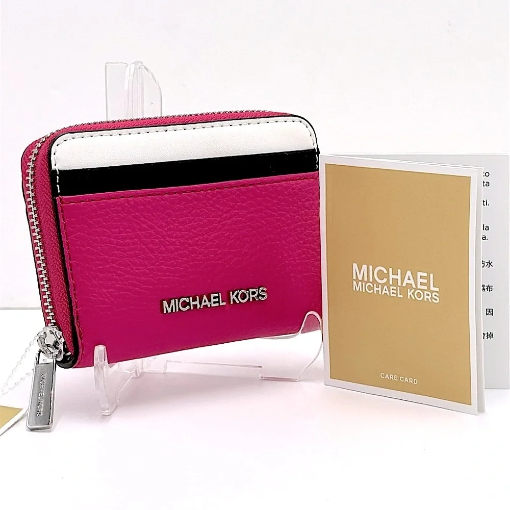 Michael Kors Jet Set Travel Medium Color-Block Wallet DRAGONFRUIT MULTI NWT
